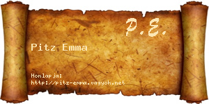 Pitz Emma névjegykártya